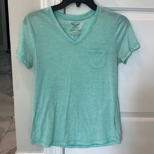 Faded Glory Green V-neck Tee